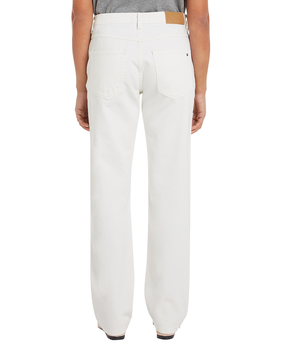 Jeans Straight de Cintura Subida Branco-2