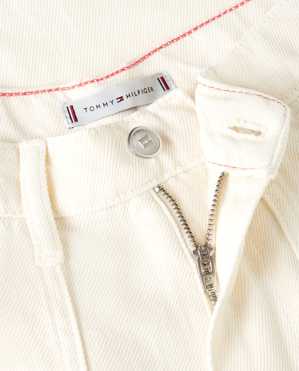 Jeans de Cintura Subida e Perna Larga Cru-3