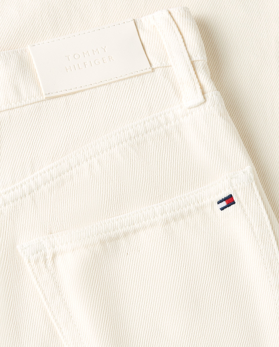 Jeans de Cintura Subida e Perna Larga Cru-4