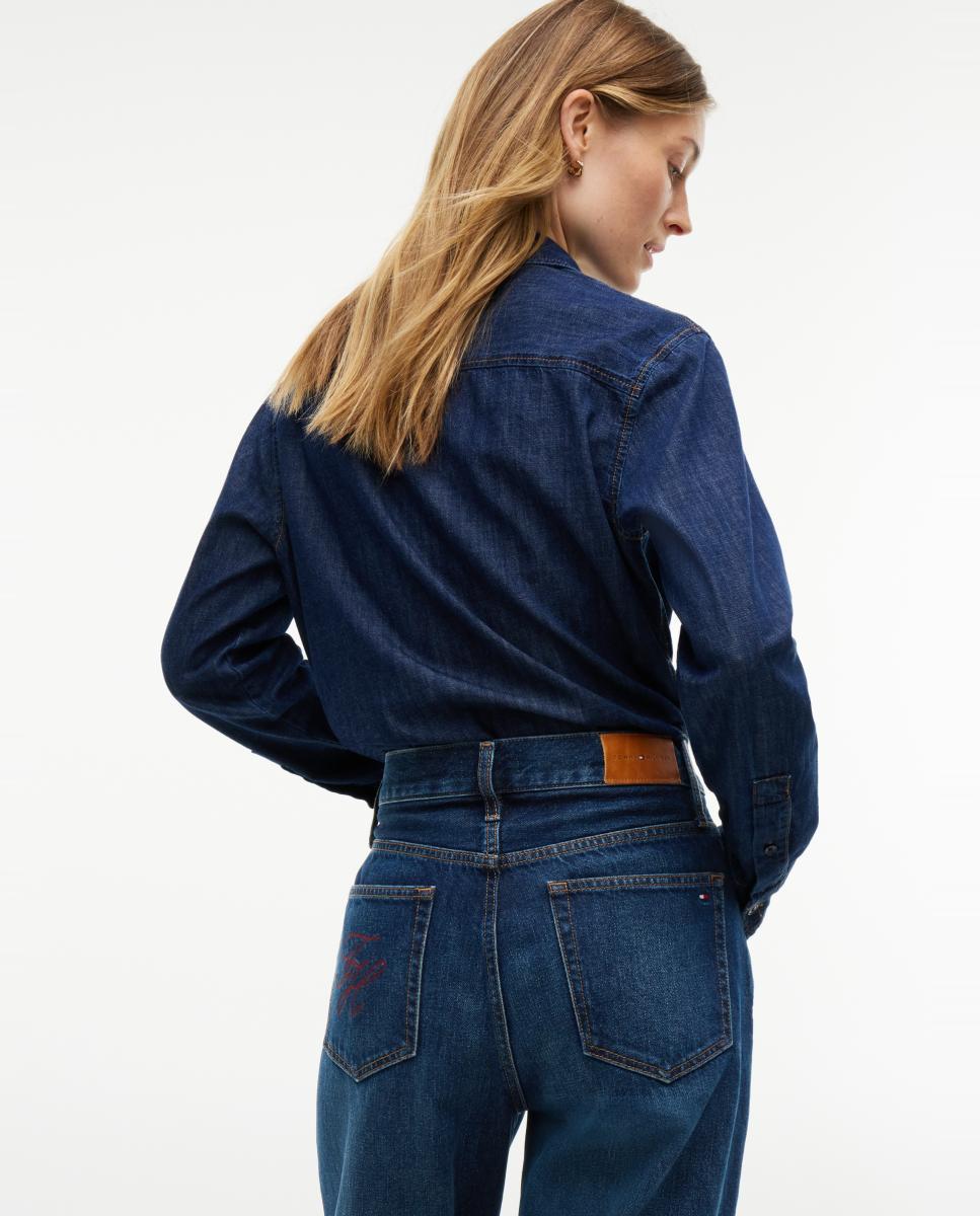 Jeans de Algodão Azul-3