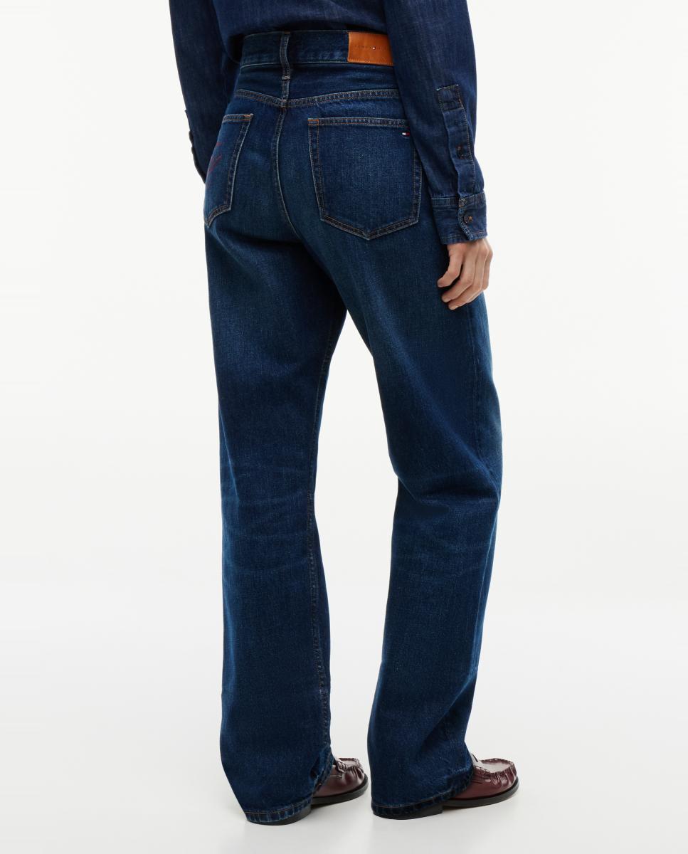 Jeans de Algodão Azul-5