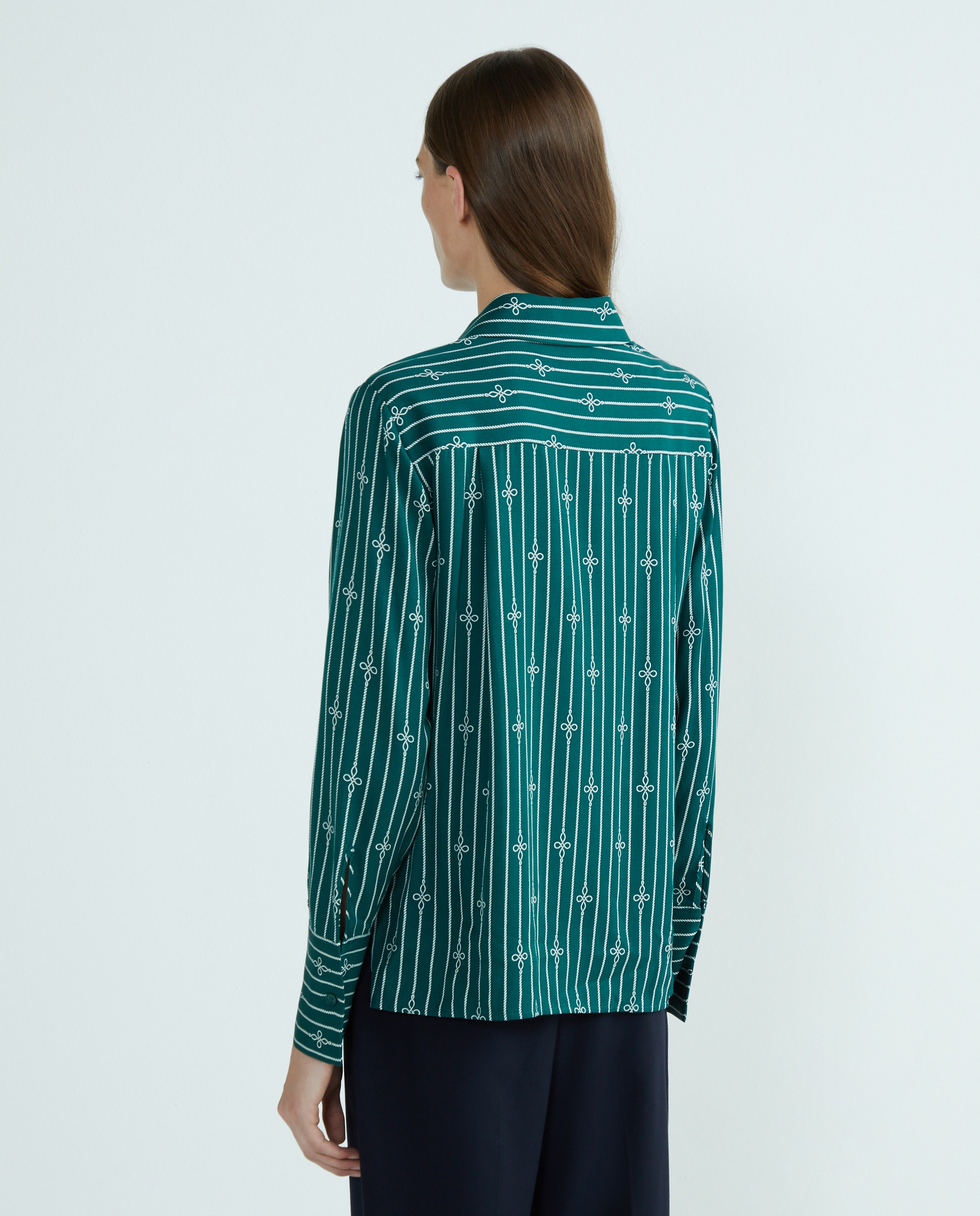Camisa de mujer fluida y estampada - Tommy Hilfiger - Verde oscuro Verde oscuro-3