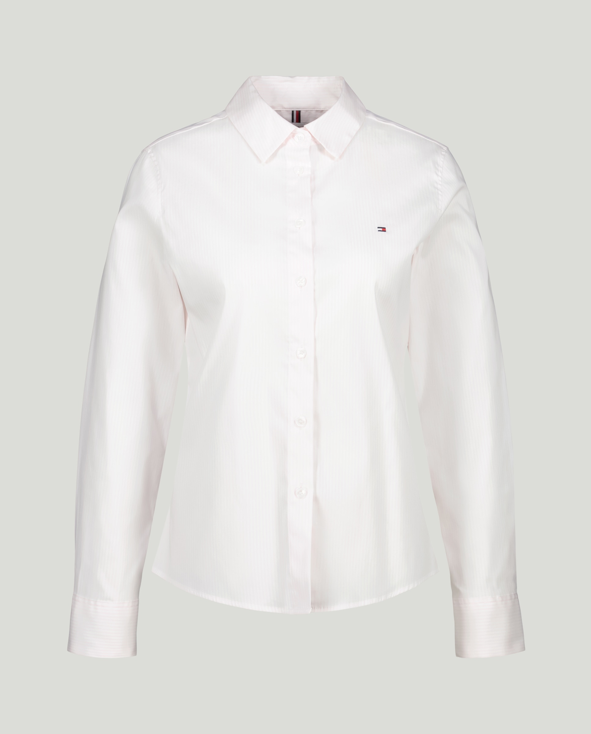 Camisa Lisa de Manga Comprida com Logótipo Bordado no Peito Rosa-claro-4