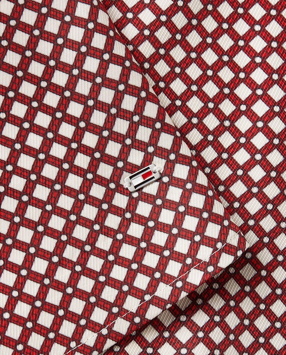 Blusa de Manga Comprida Fluida com Decote em Bico Vermelho-5
