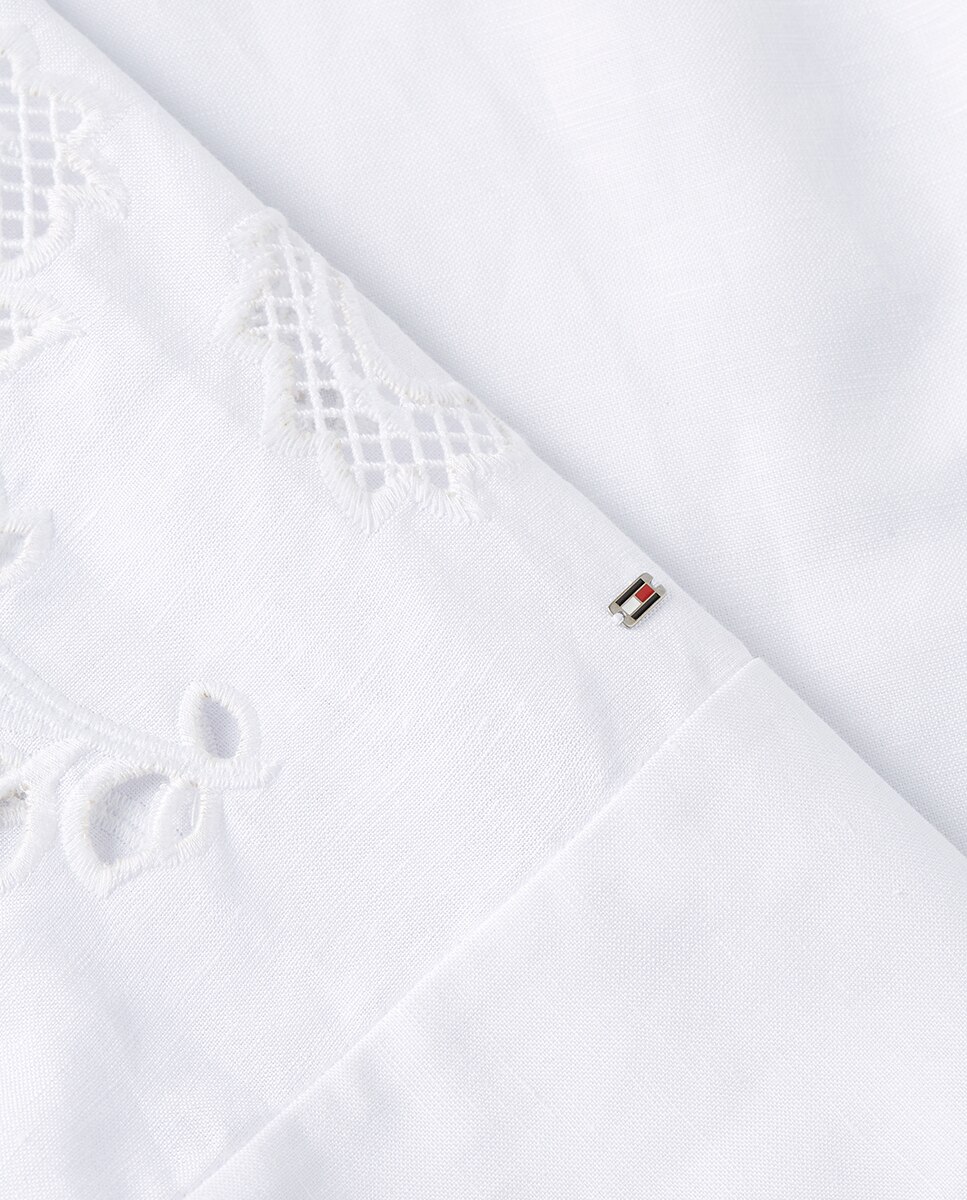 Camisa de Linho com Bordados Anglaise Branco-6