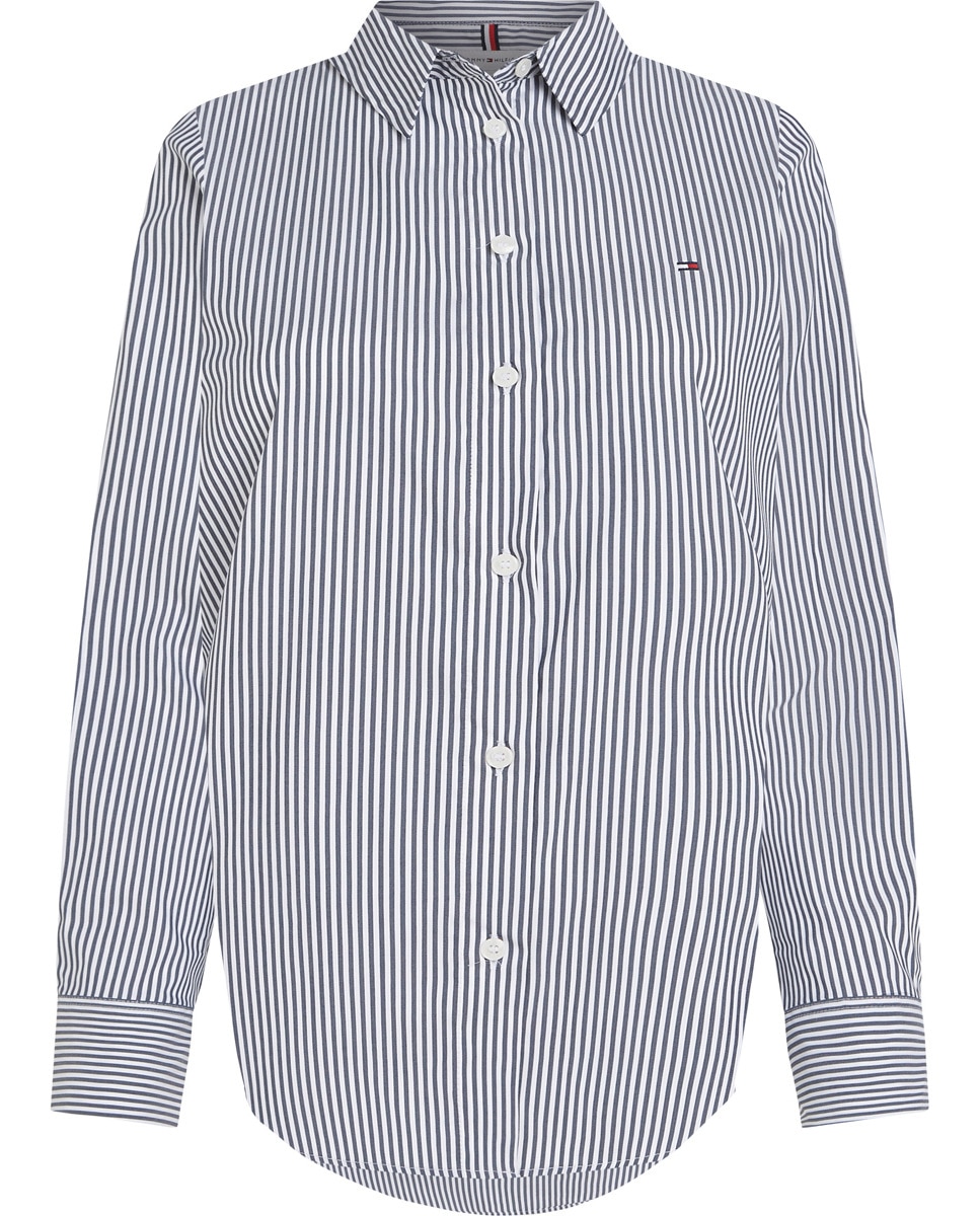 Camisa de Popelina com Manga Comprida Azul-índigo-5