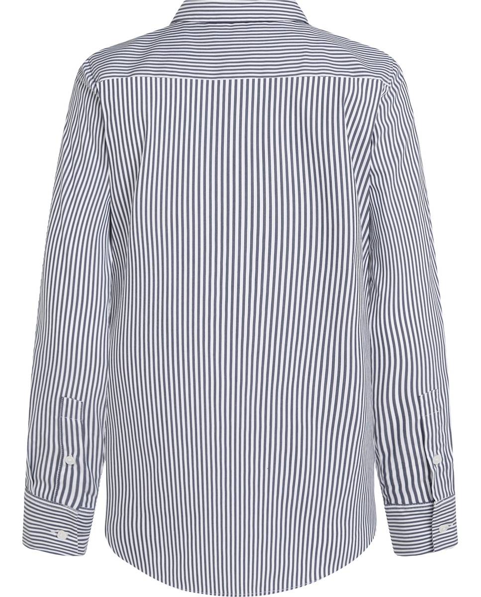 Camisa de Popelina com Manga Comprida Azul-índigo-6