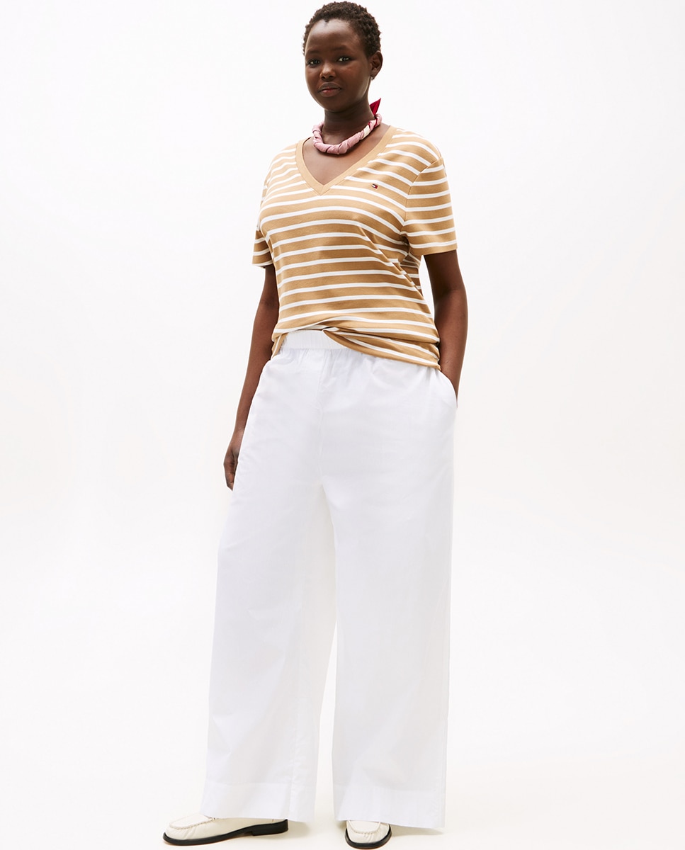 T-shirt Curve de Manga Curta Slim Cody Camel-3