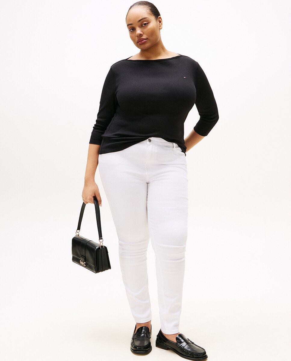 T-shirt Curve de Manga 3/4 Slim Cody Preto-3