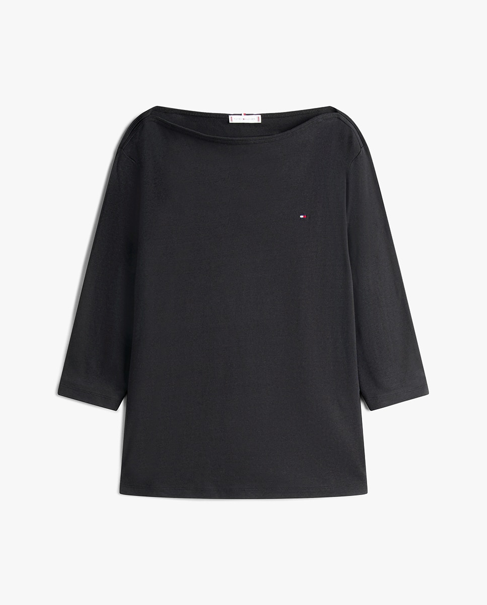 T-shirt Curve de Manga 3/4 Slim Cody Preto-5
