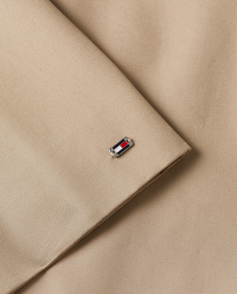 Casaco Curto de Estilo Militar Bege-7