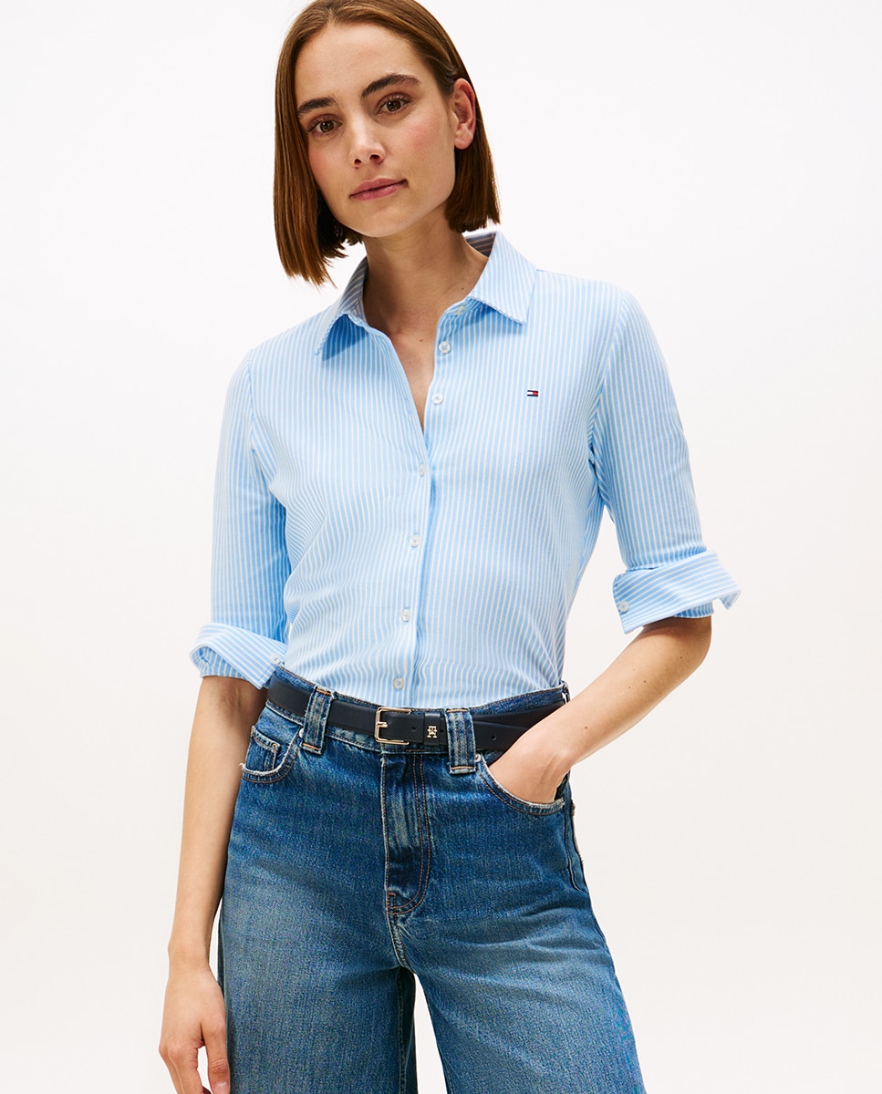 Camisa Piqué Slim Azul-claro-1