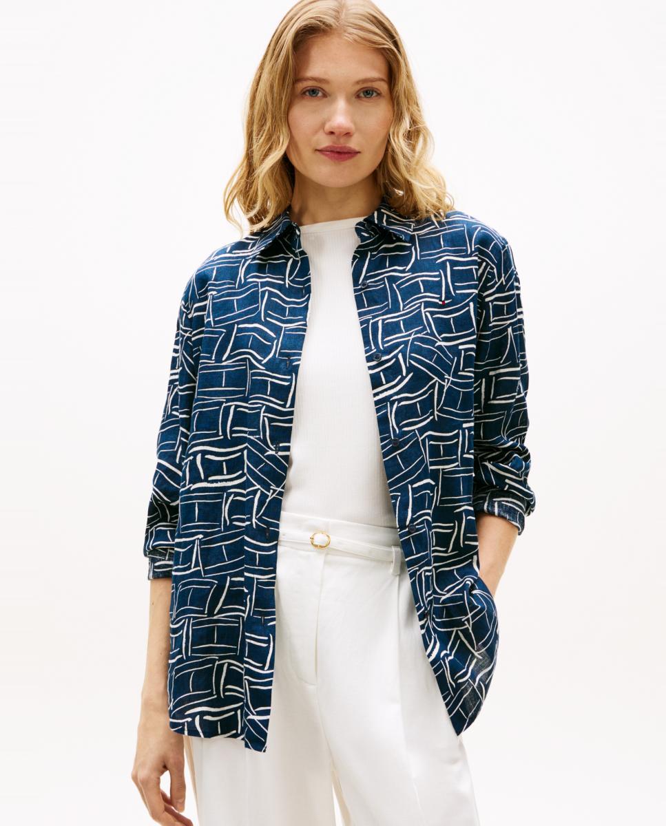 Tommy Hilfiger - Camisa de mujer de lino silueta relaxed.