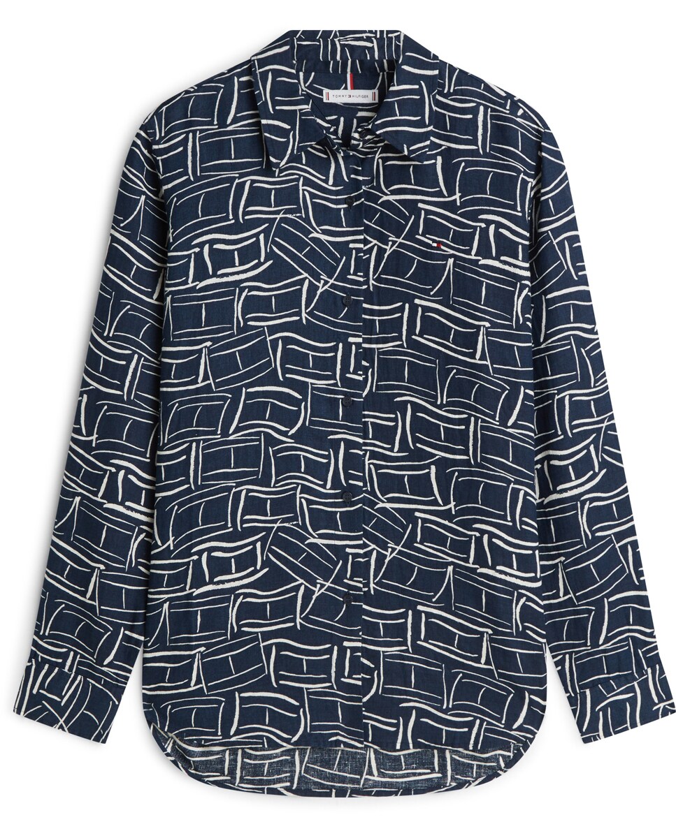 Camisa de Linho com Silhueta Relaxed Azul-marinho-4