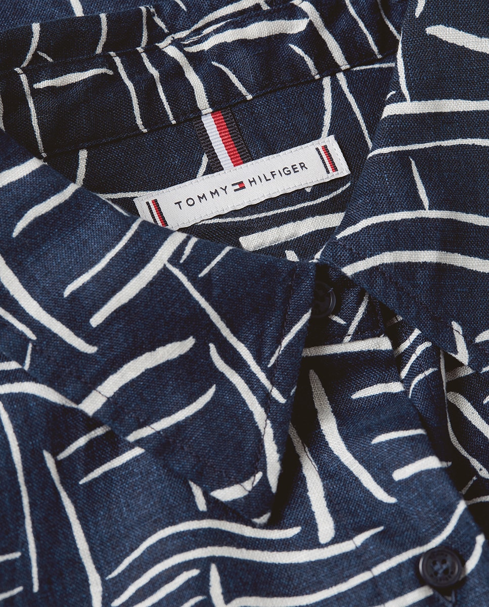 Camisa de Linho com Silhueta Relaxed Azul-marinho-6