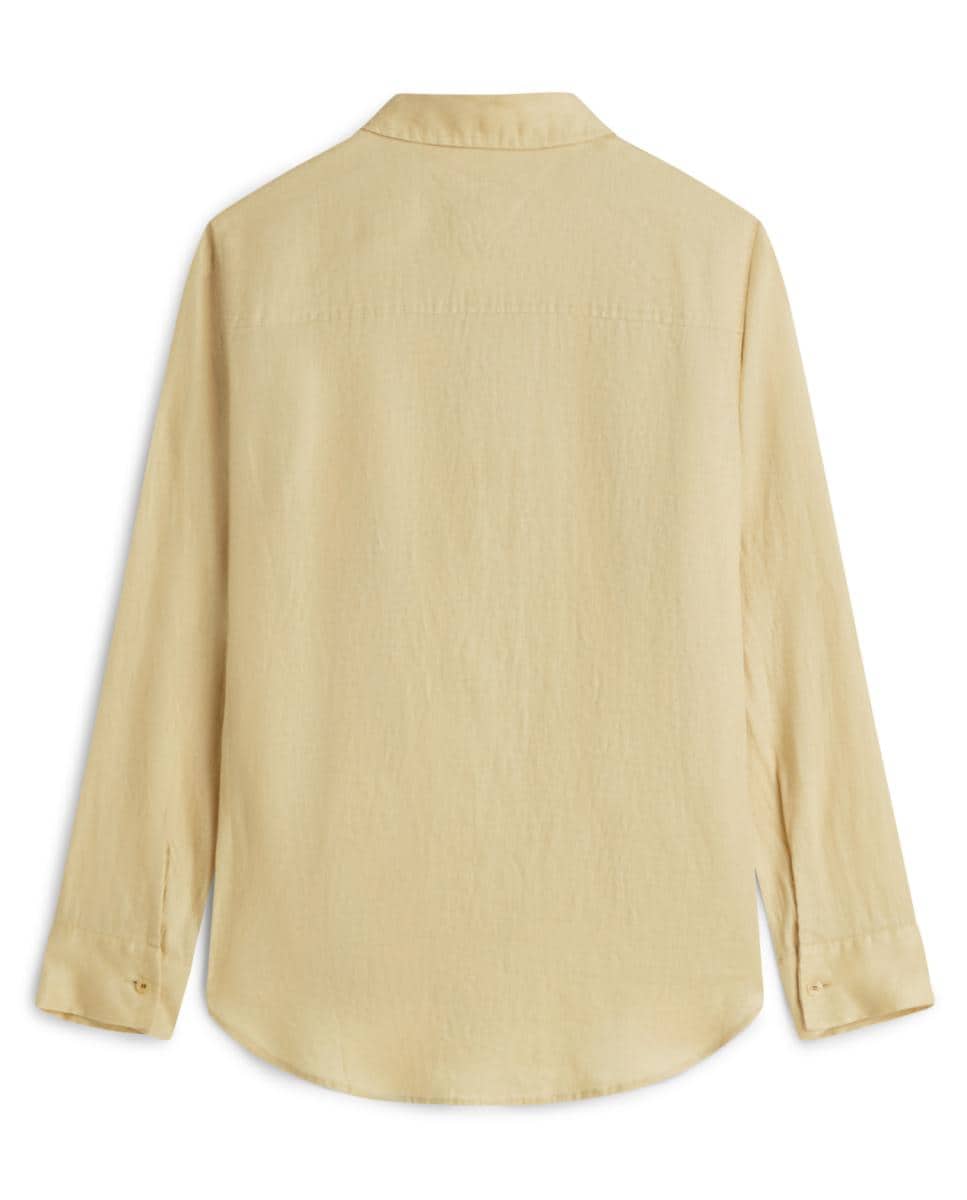 Camisa de Linho com Silhueta Relaxed Bege-2