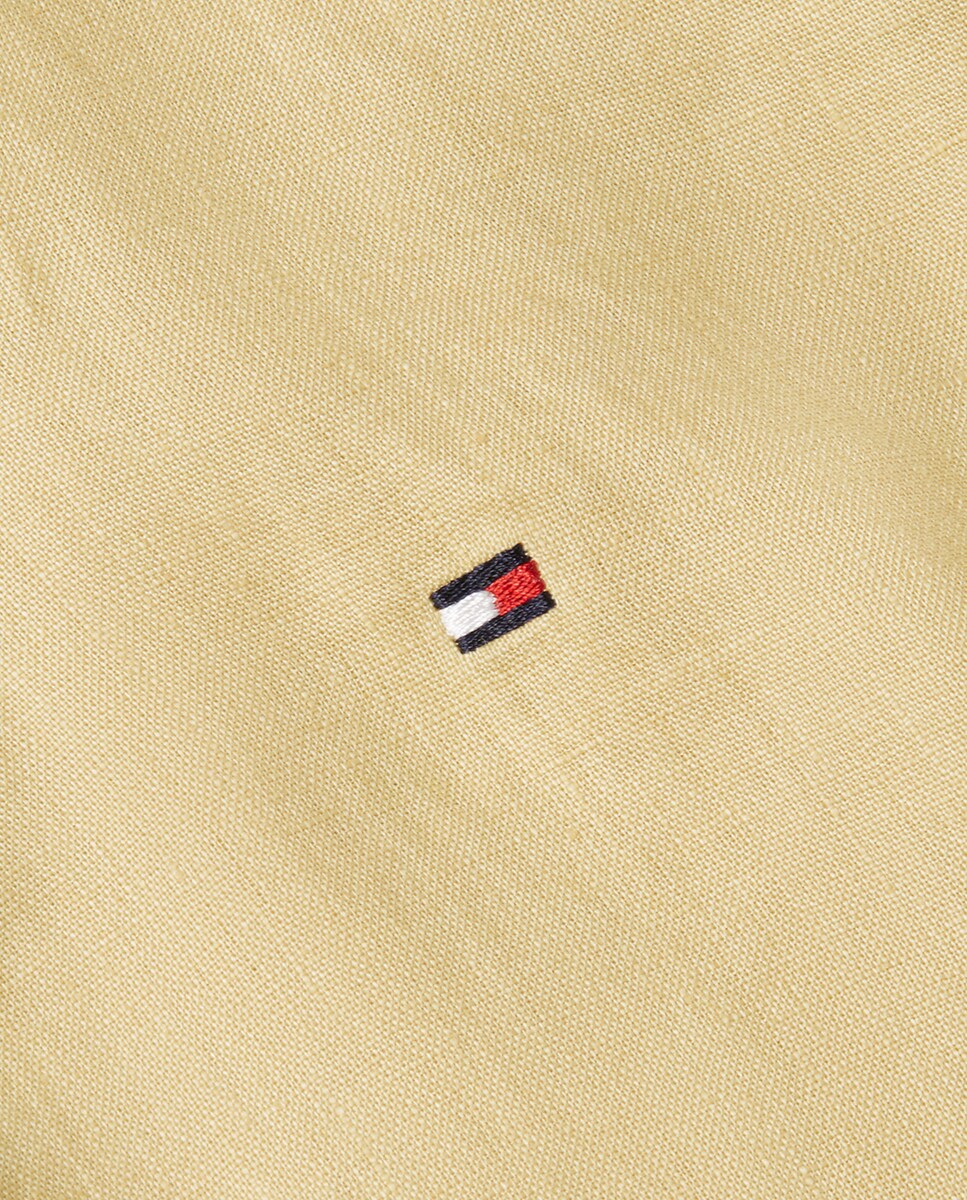 Camisa de Linho com Silhueta Relaxed Bege-4