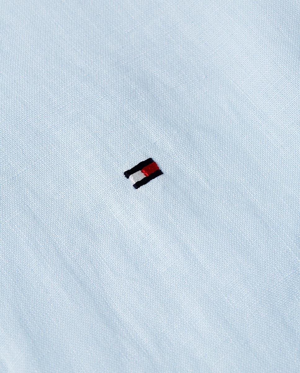 Camisa de Linho com Silhueta Relaxed Azul-claro-7