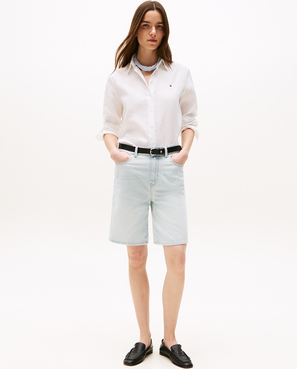 Camisa de Linho com Silhueta Relaxed Branco-8