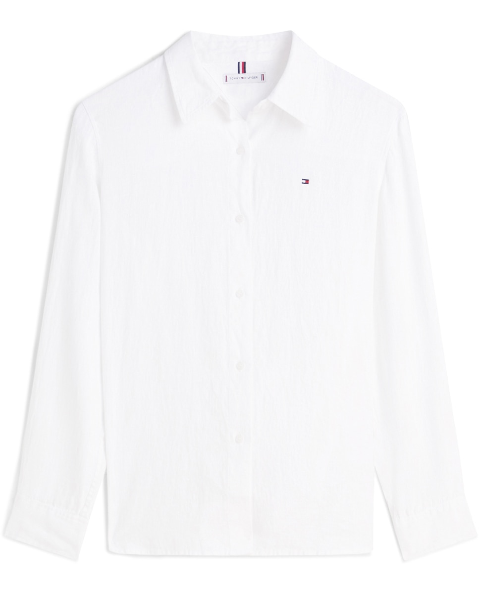 Camisa de Linho com Silhueta Relaxed Branco-4