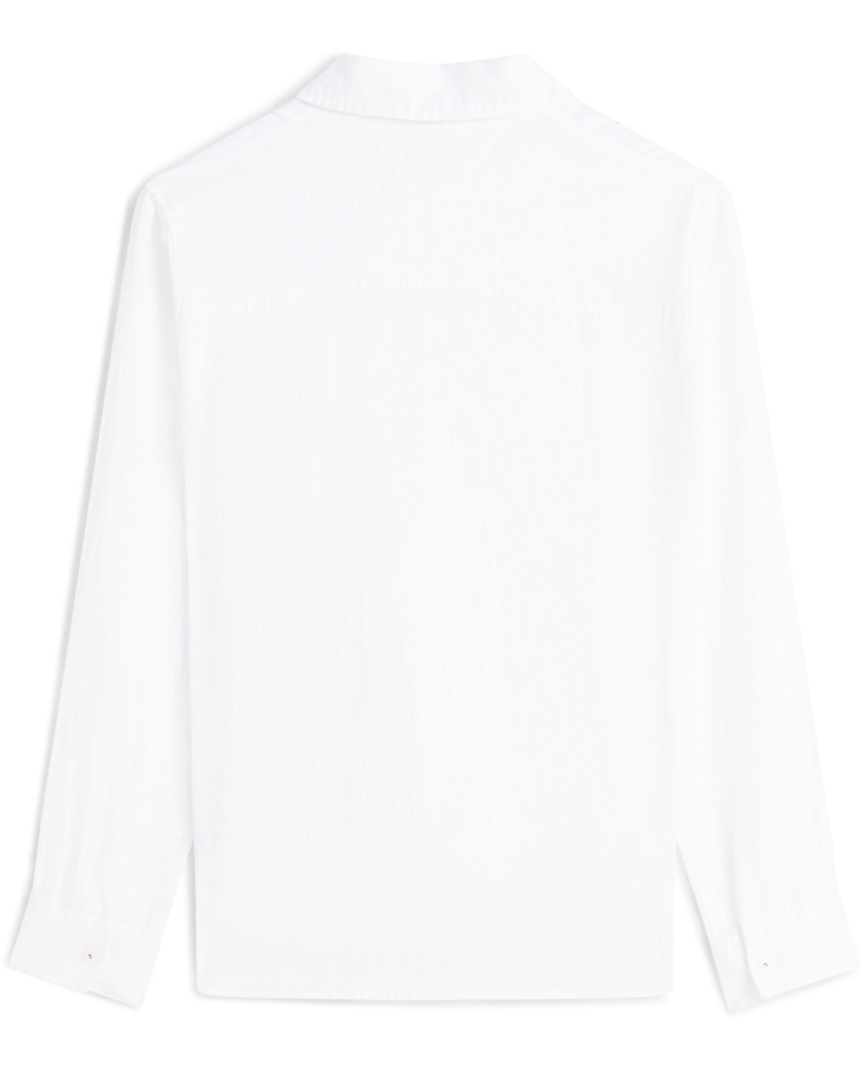 Camisa de Linho com Silhueta Relaxed Branco-5