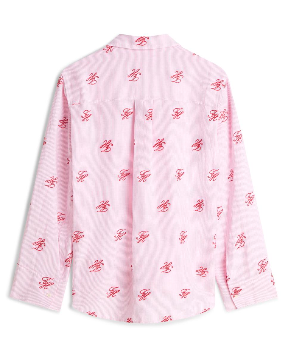 Camisa Relaxed Fit com Estampado TH Rosa-claro-5