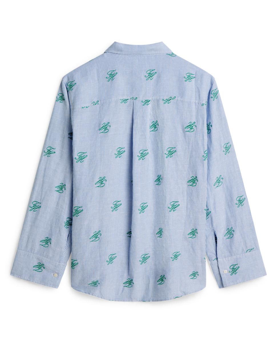 Camisa Relaxed Fit com Estampado TH Azul-claro-5