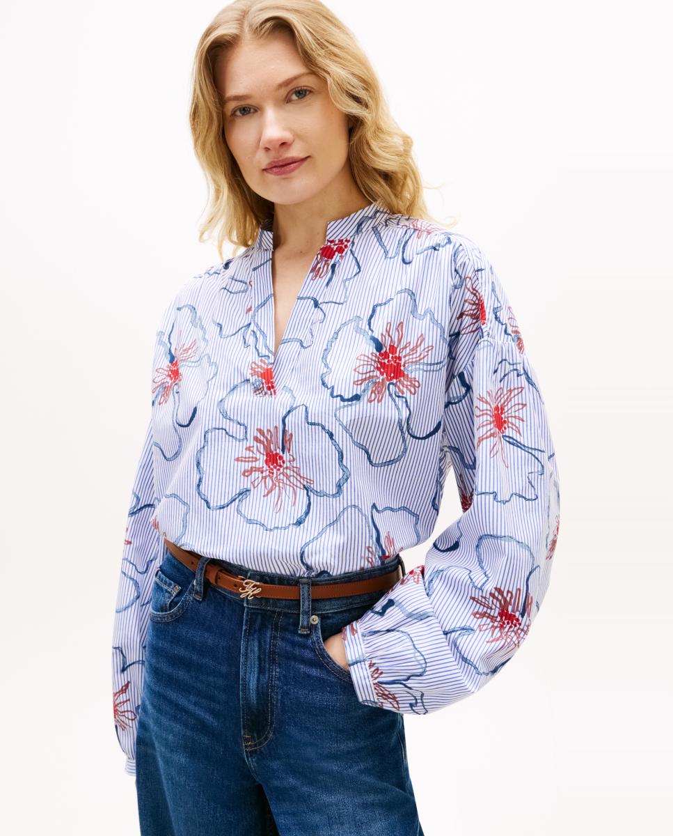 Imagem 0 de Blusa de Manga Comprida com Estampado Floral Gráfico