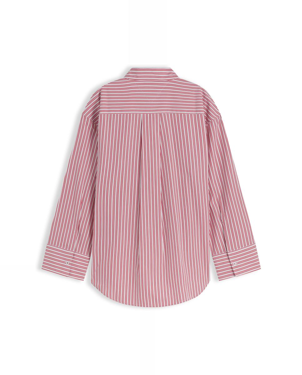 Camisa de Silhueta Larga Vermelho-6
