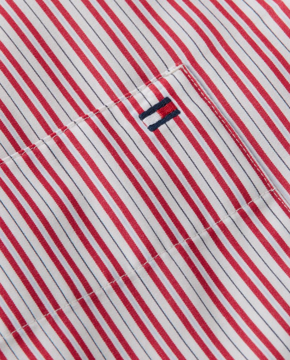 Camisa de Silhueta Larga Vermelho-7