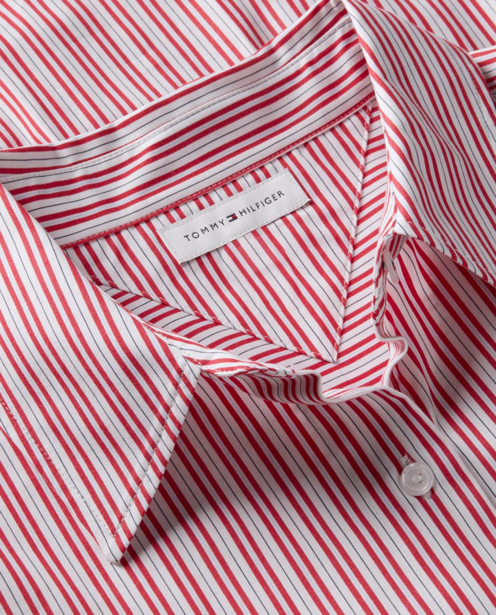 Camisa de Silhueta Larga Vermelho-8