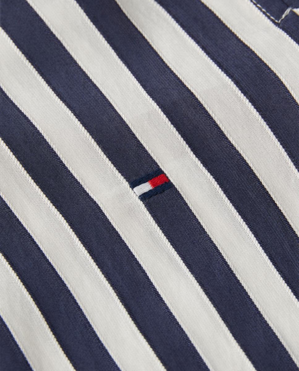 Camisa de Manga Comprida às Riscas Azul-marinho-5