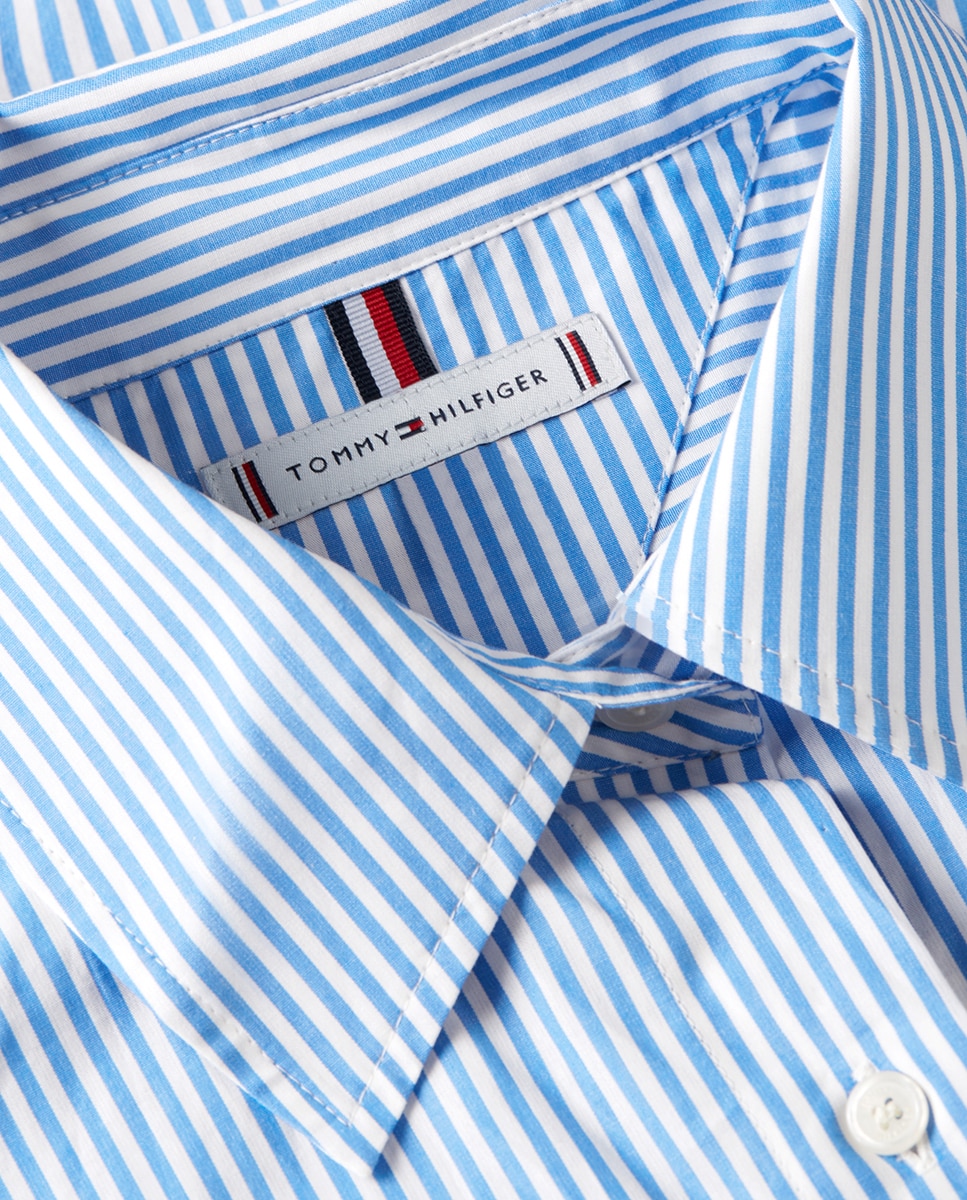 Camisa de Popelina com Manga Curta Azul-claro-6