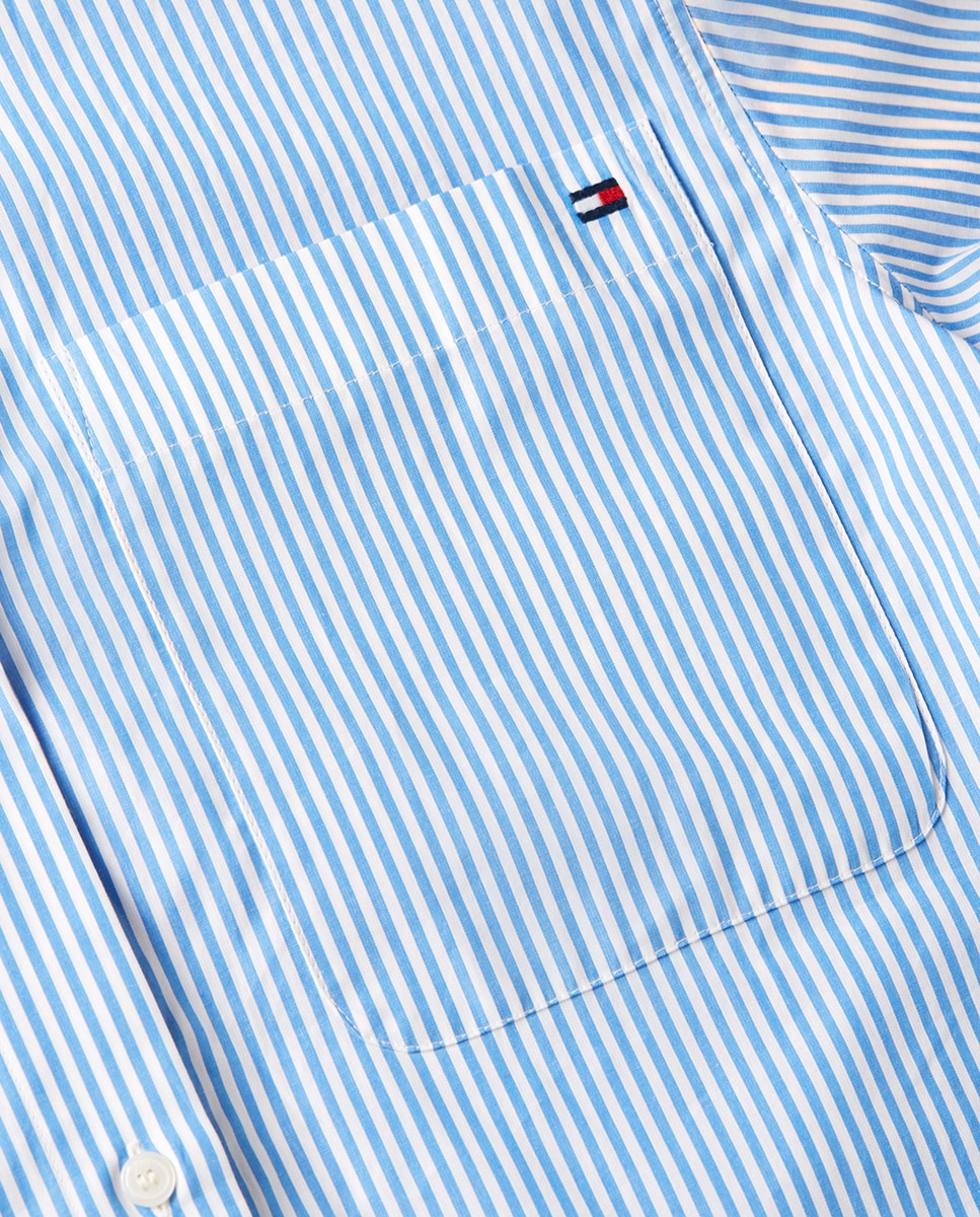 Camisa de Popelina com Manga Curta Azul-claro-7