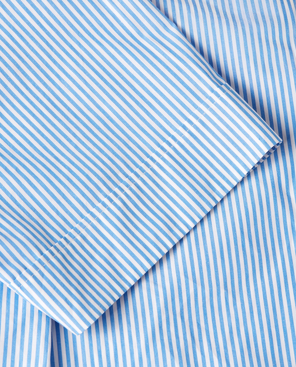 Camisa de Popelina com Manga Curta Azul-claro-8