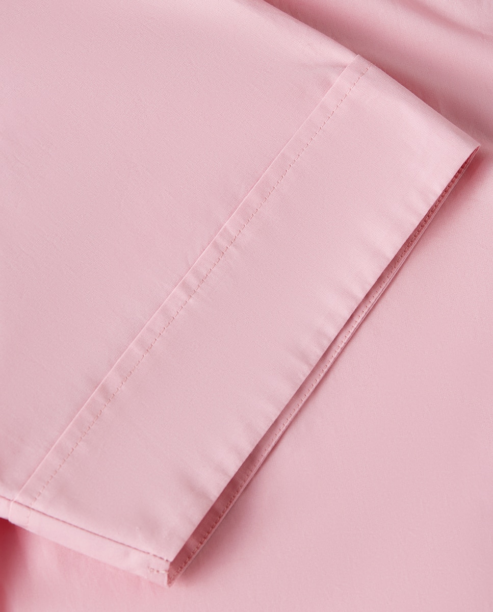 Camisa de Popelina com Manga Curta Rosa-8
