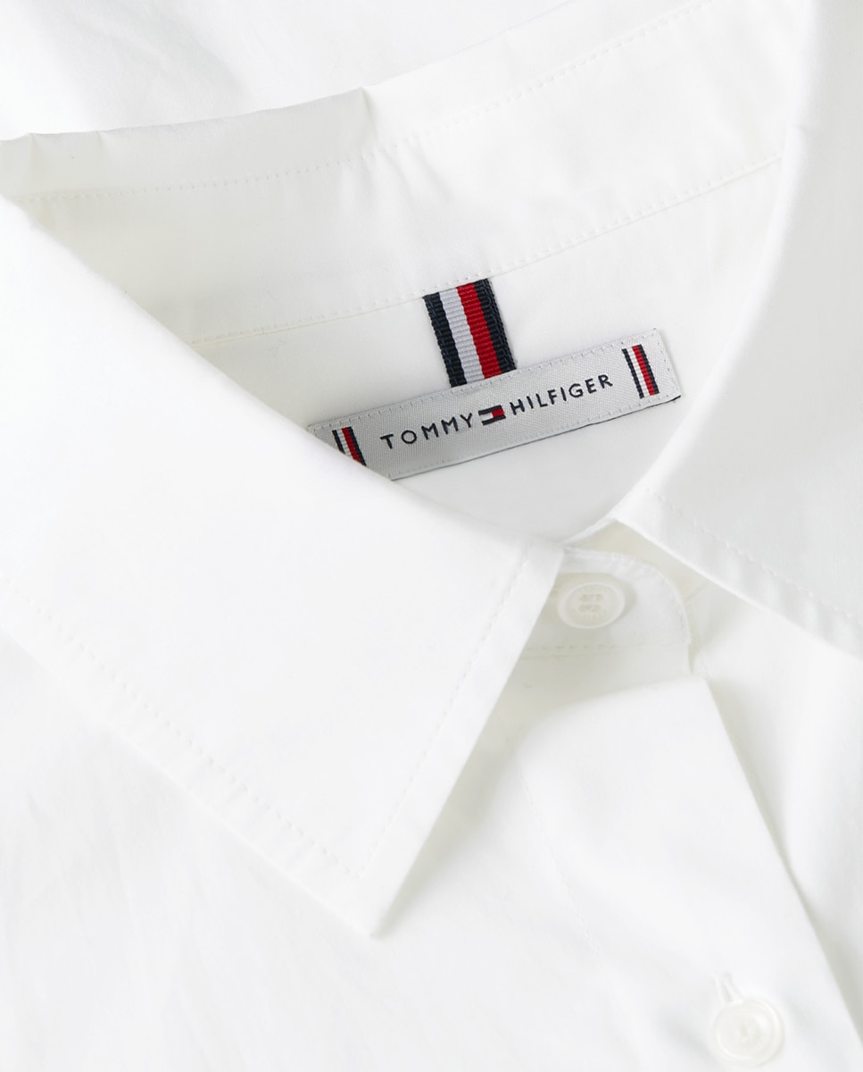 Camisa de Popelina com Manga Curta Branco-6