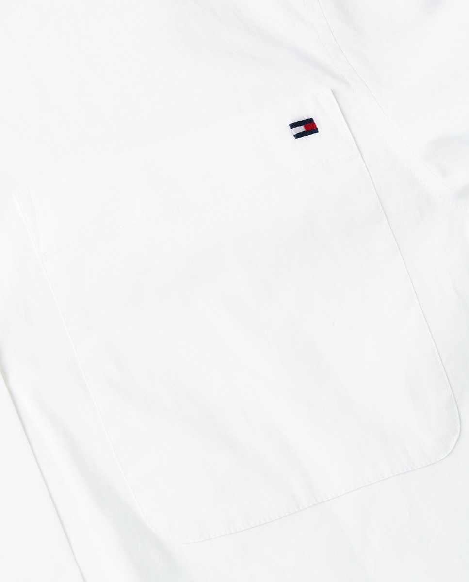 Camisa de Popelina com Manga Curta Branco-7