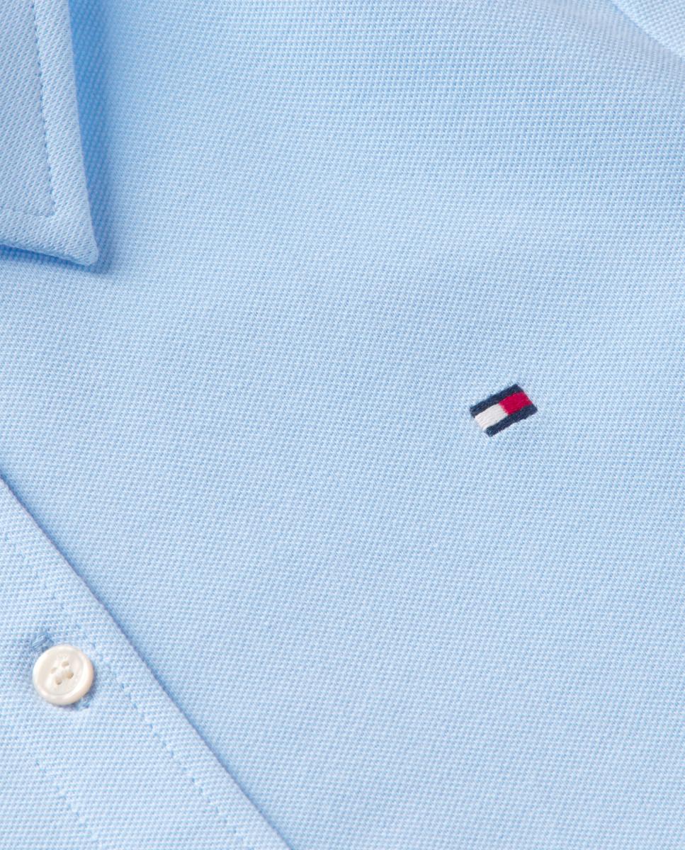 Camisa em Tecido Piqué com Manga Curta Azul-claro-6