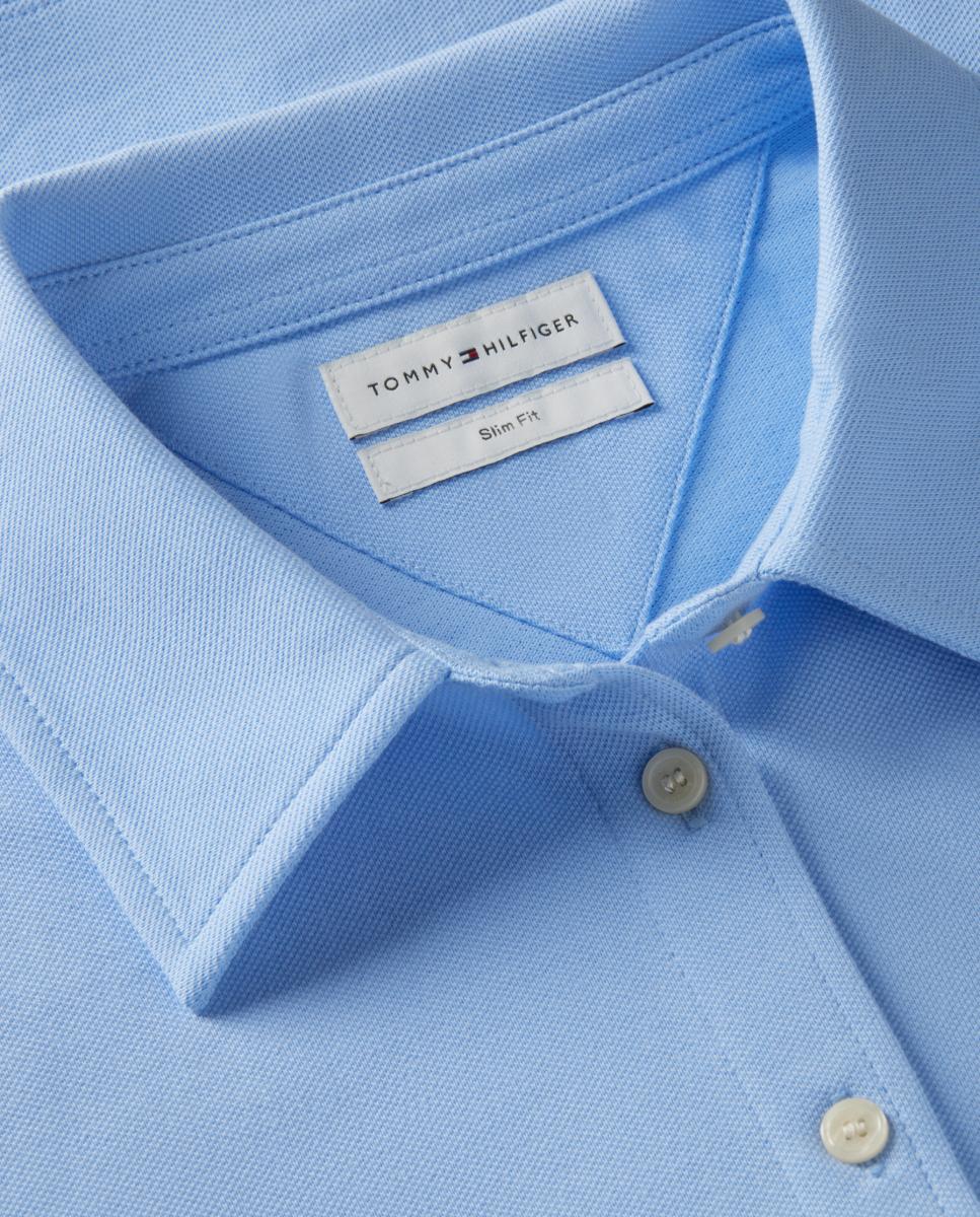 Camisa em Tecido Piqué com Manga Curta Azul-claro-7