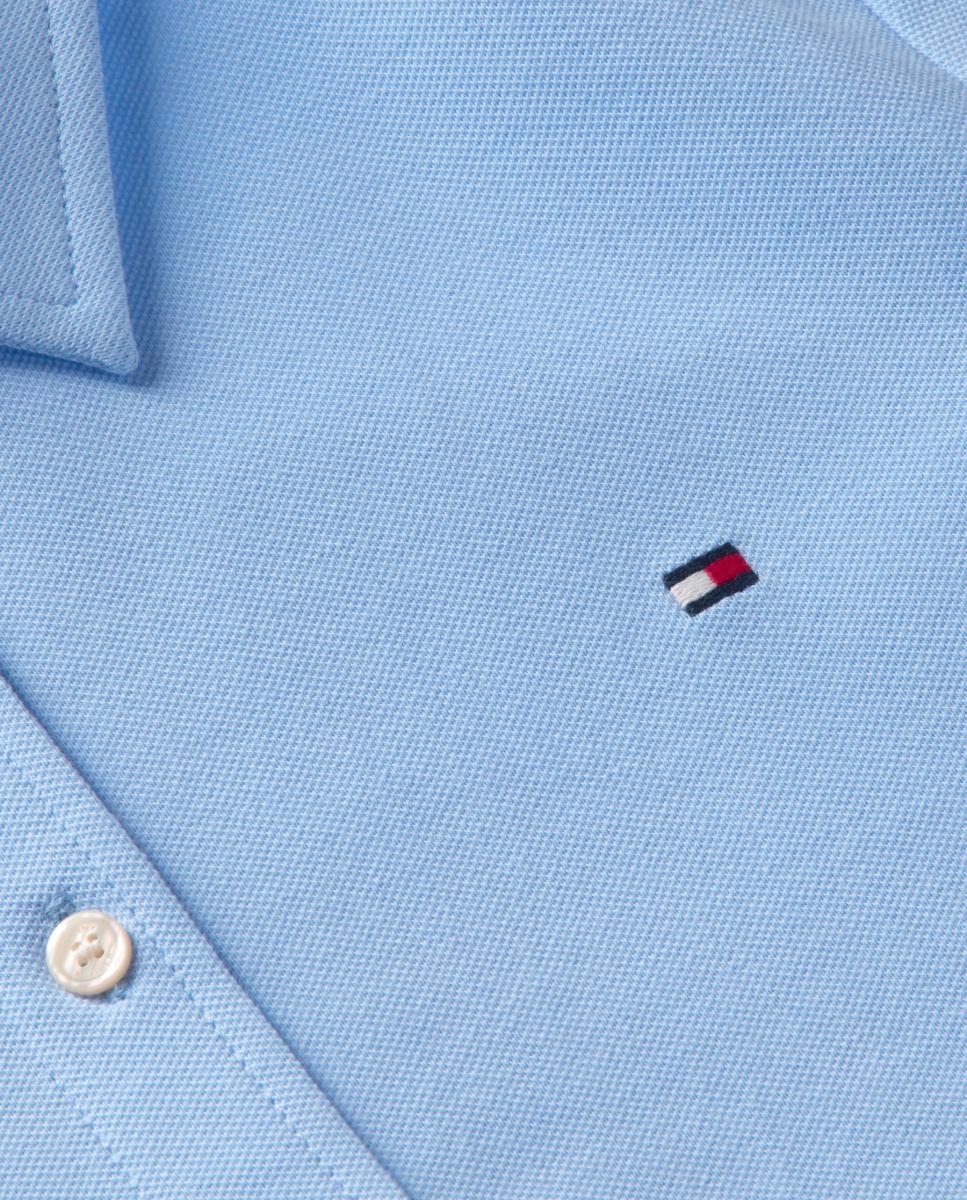 Camisa em Tecido Piqué com Manga Curta Azul-claro-8