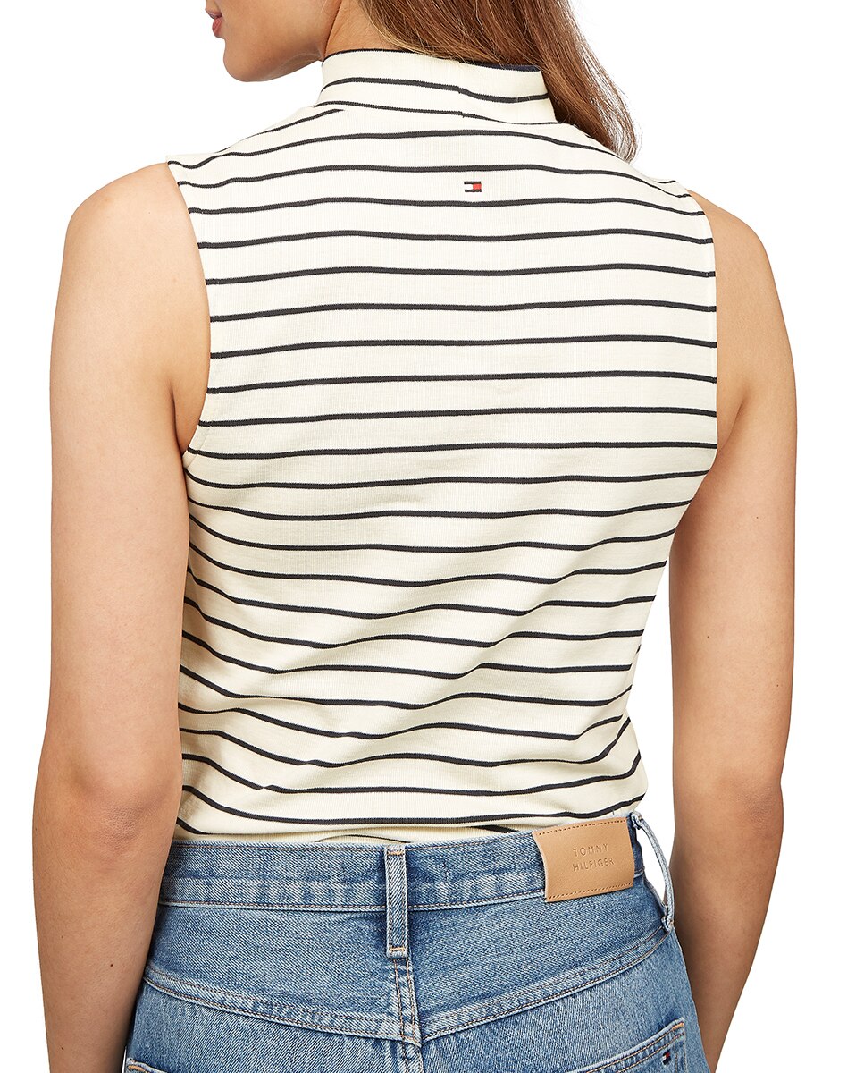 Top sem Mangas e com Meia Gola Cru-2