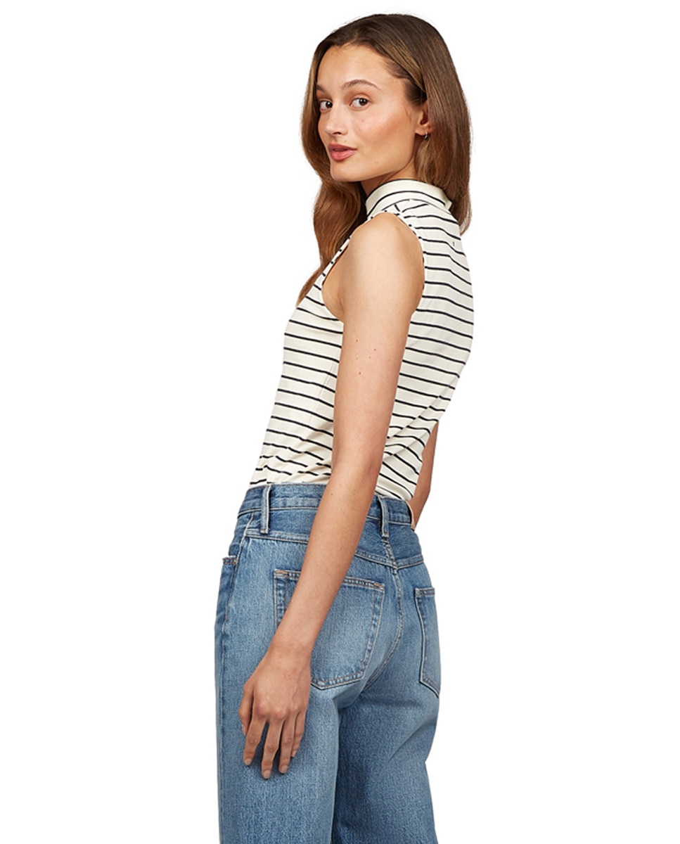 Top sem Mangas e com Meia Gola Cru-3