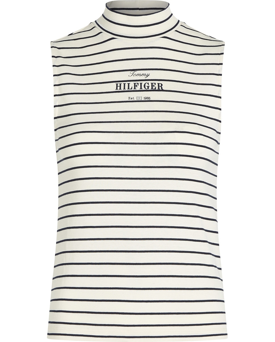 Top de mujer sin mangas y cuello perkins - Tommy Hilfiger - Crudo Crudo-4