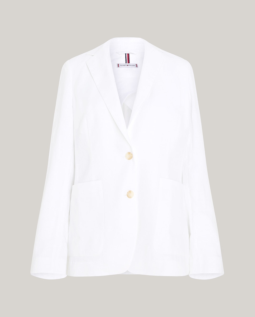 Blazer Regular de Linho Branco-5