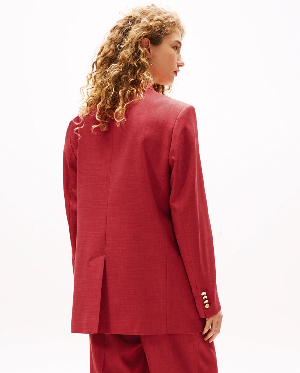 TH X SRG Blazer de Fato com Botões Bordeaux-2