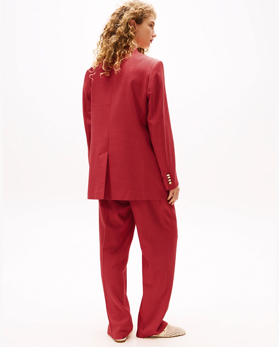 TH X SRG Blazer de Fato com Botões Bordeaux-4