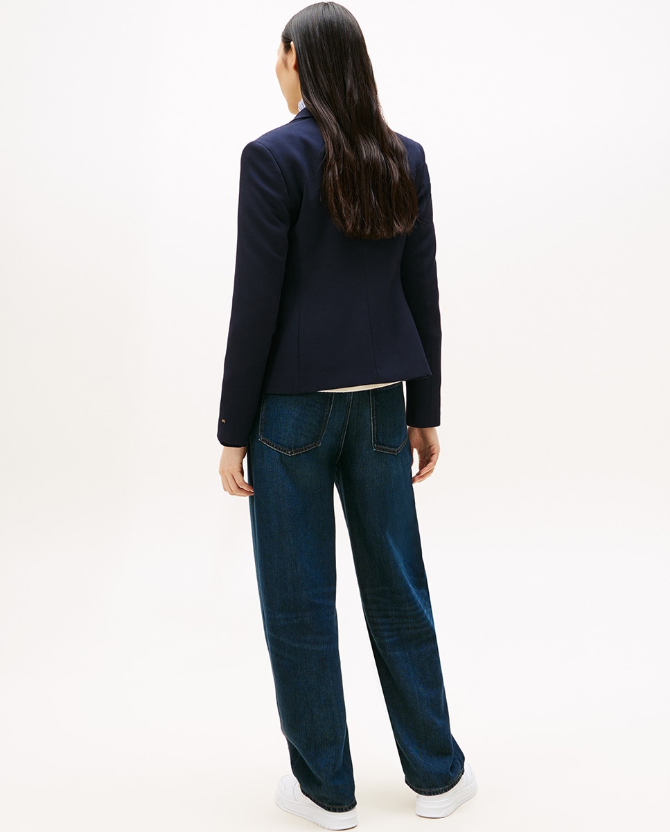 Blazer de Malha Slim Azul-marinho-2