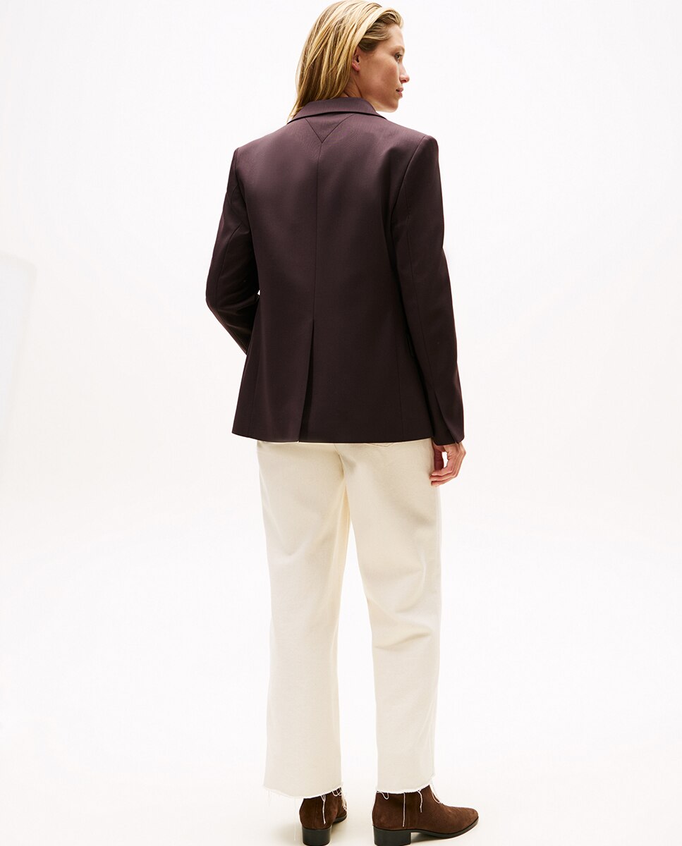 Blazer de Lã Regular Bordeaux-2