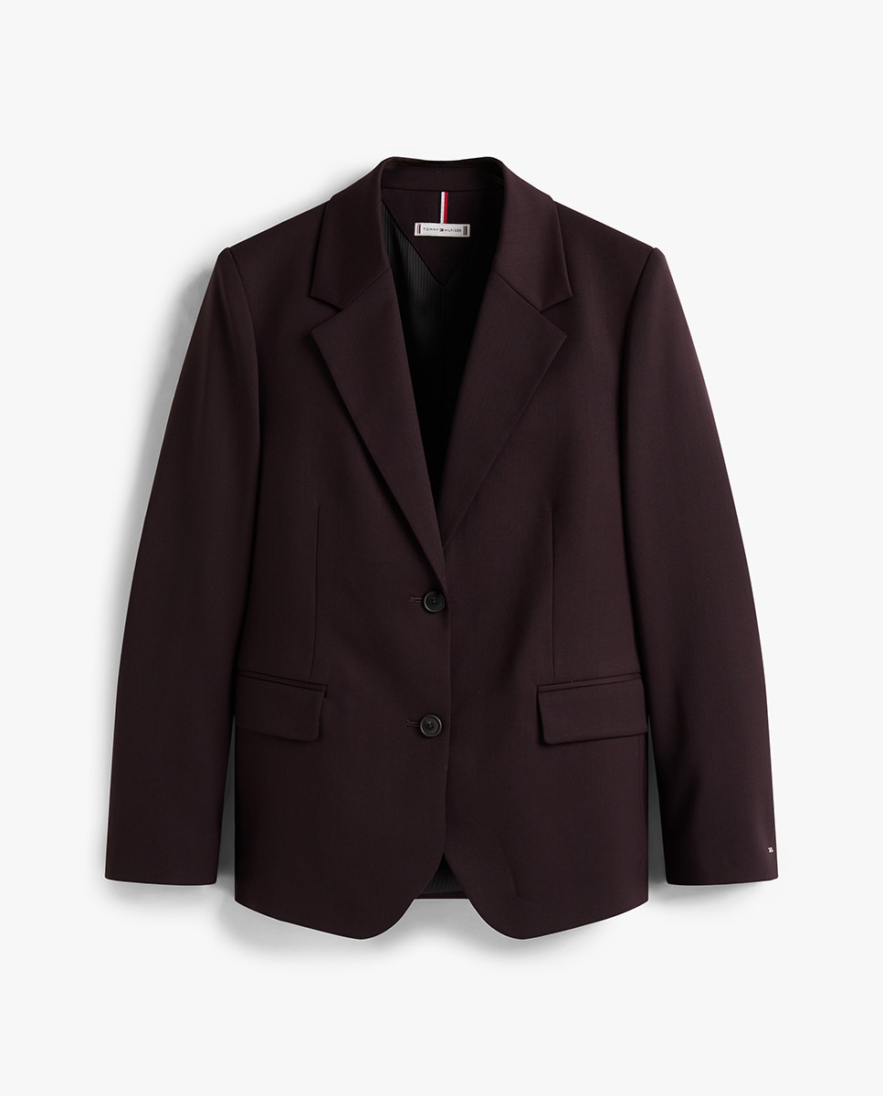 Blazer de Lã Regular Bordeaux-4